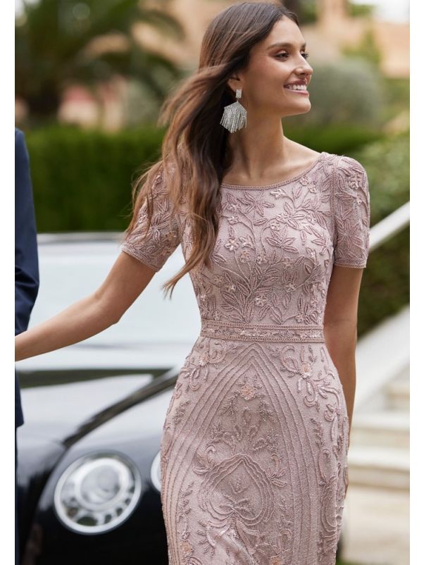 Beaded Backless Evening Gown