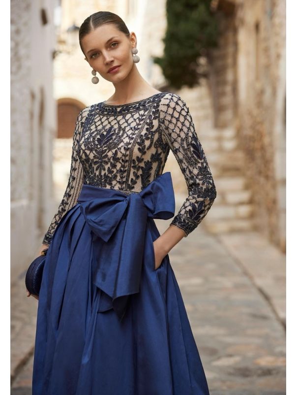 Beaded Taffeta Gown