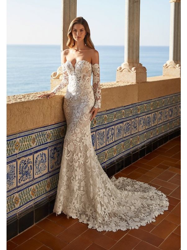 Embroidered Mermaid Wedding Dress