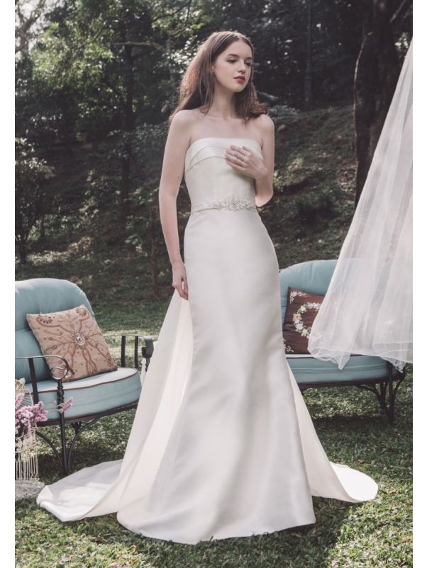 Beaded Satin Wedding Dress