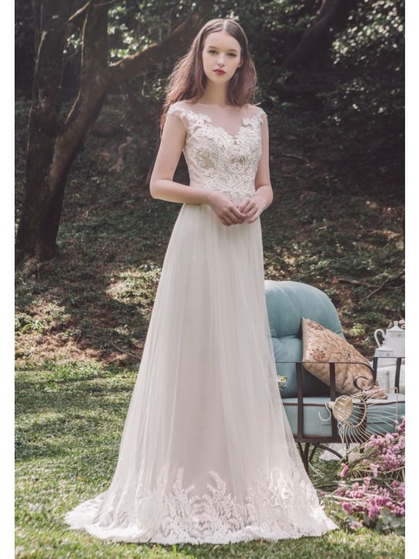 Tulle Wedding Dress With Sheer Back