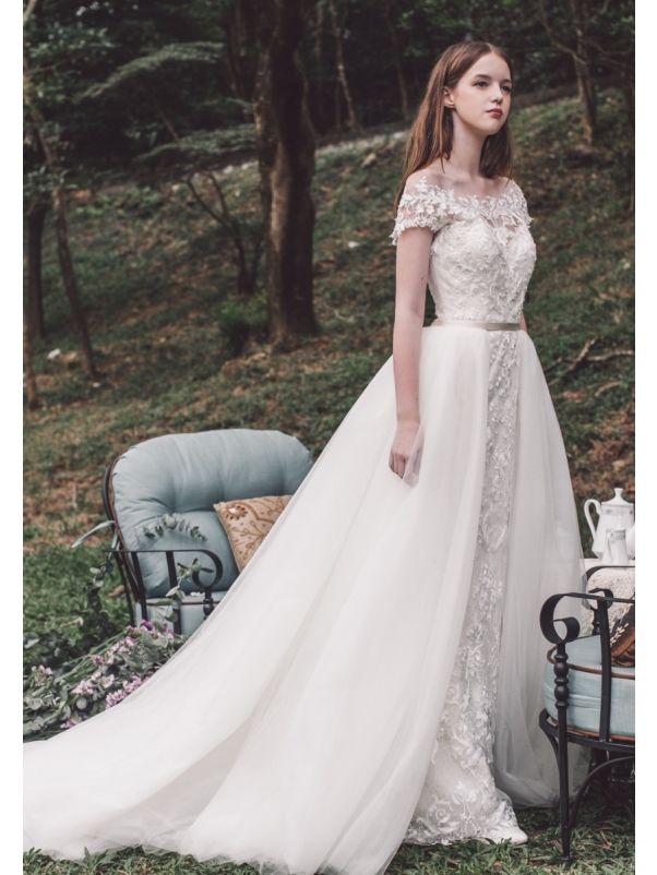 Mermaid Wedding Dress With Overskirt