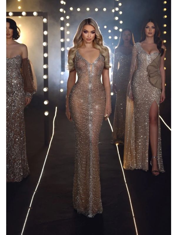 Embellished Tulle Gown