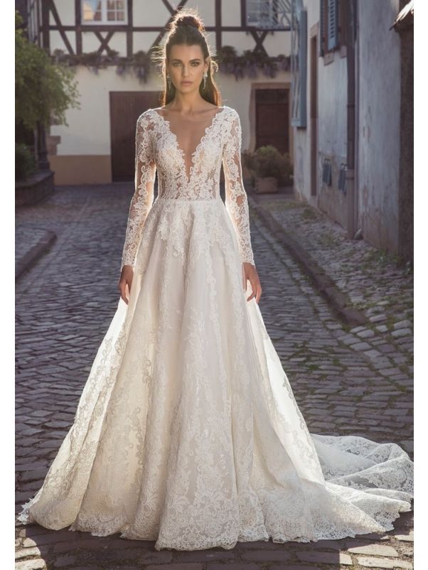 Long Sleeves Lace Wedding Dress