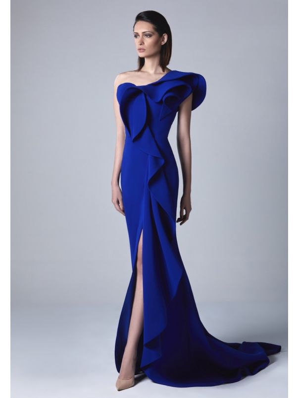 Draped Crepe Gown