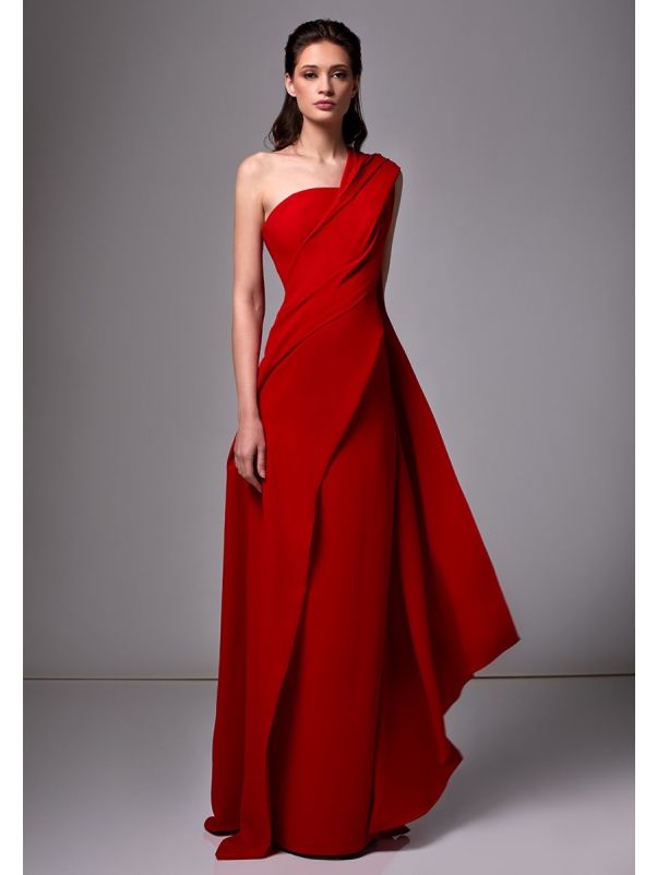 Draped Crepe Gown