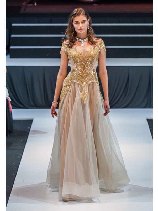 Beaded Tulle Gown