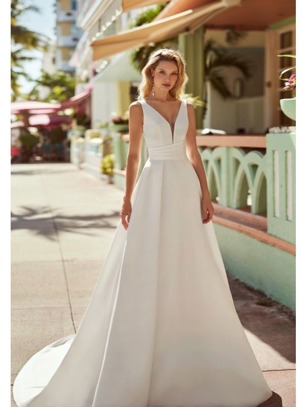 Backless Satin Wedding Dress