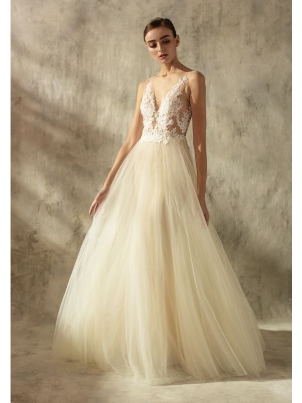 Tattoo-Effect Tulle Wedding Dress