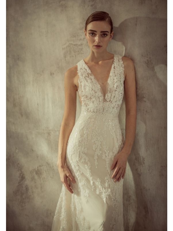 Embroidered Mermaid Wedding Dress