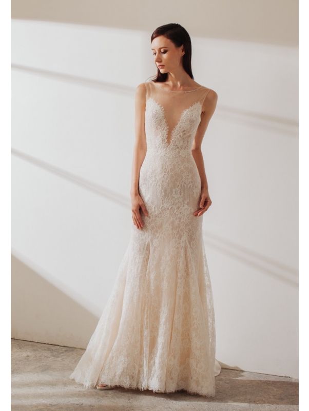 Lace Wedding Dress With Open Back