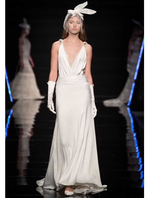Beaded Crepe Wedding Dress