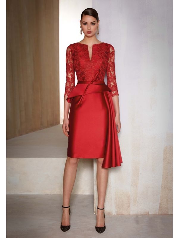 Embroidered Mikado Cocktail Dress