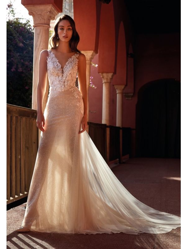 Embroidered Sequined Wedding Dress