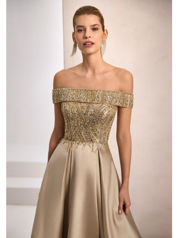 Beaded Mikado Gown