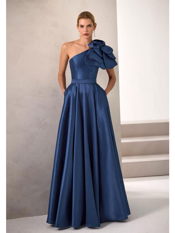 One-Shoulder Taffeta Gown