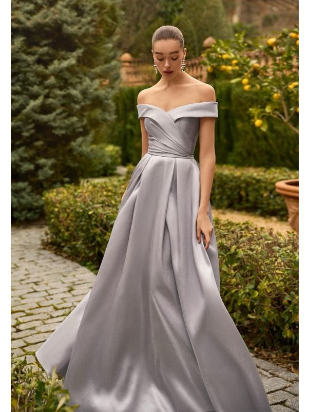 Pleated Mikado Gown