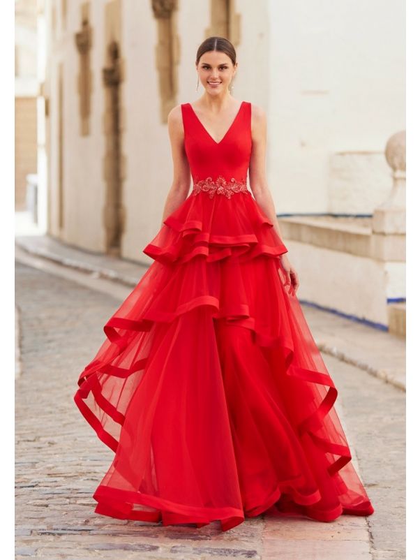 Ruffle Evening Gown