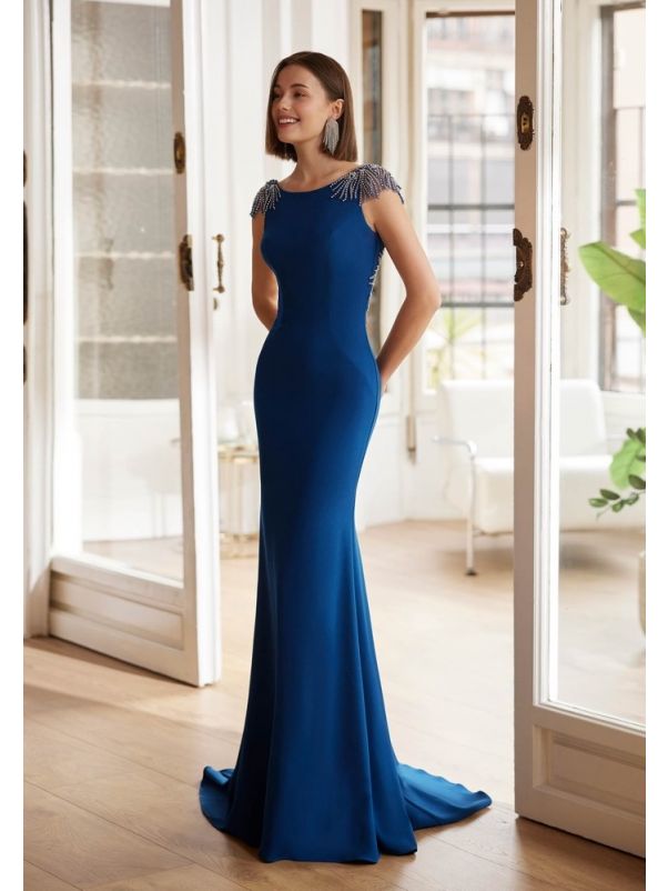 Embellished Crepe Gown