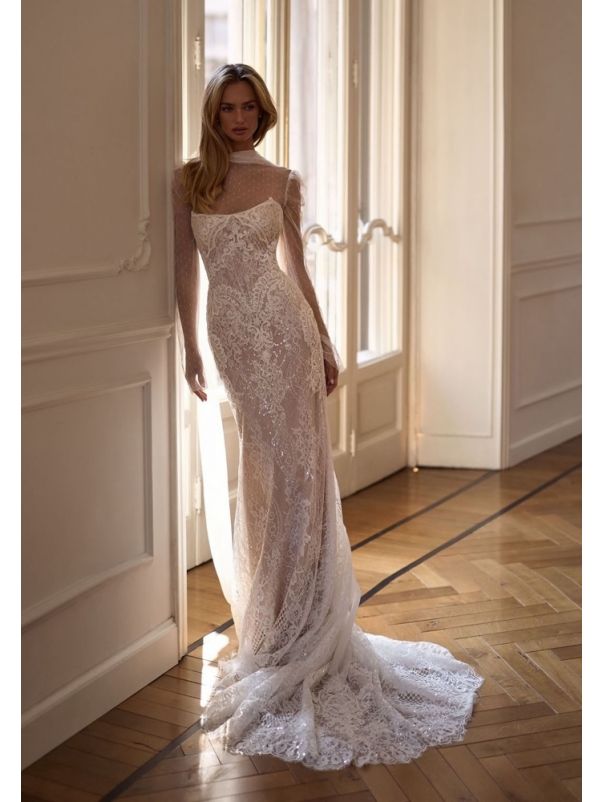 Embroidered Mermaid Wedding Dress