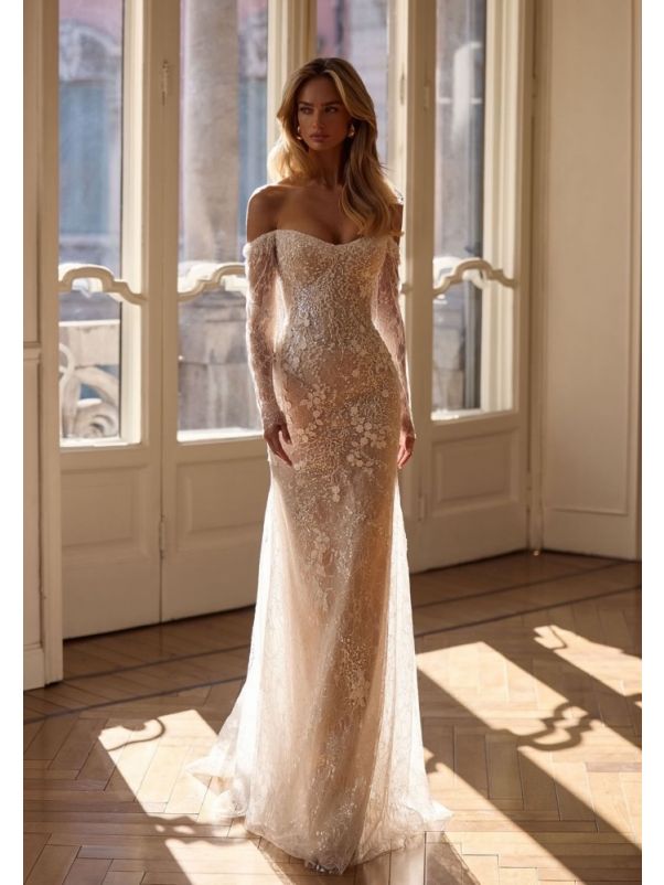 Beaded Lace Wedding Dress