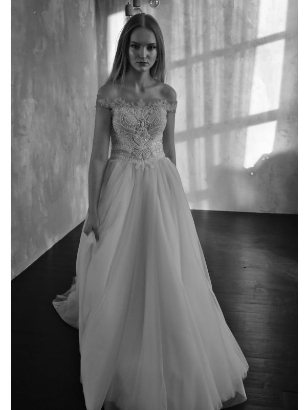 Beaded Tulle Wedding Dress