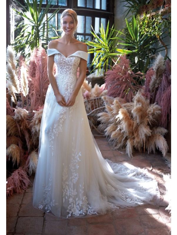 Floral Petals Wedding Dress