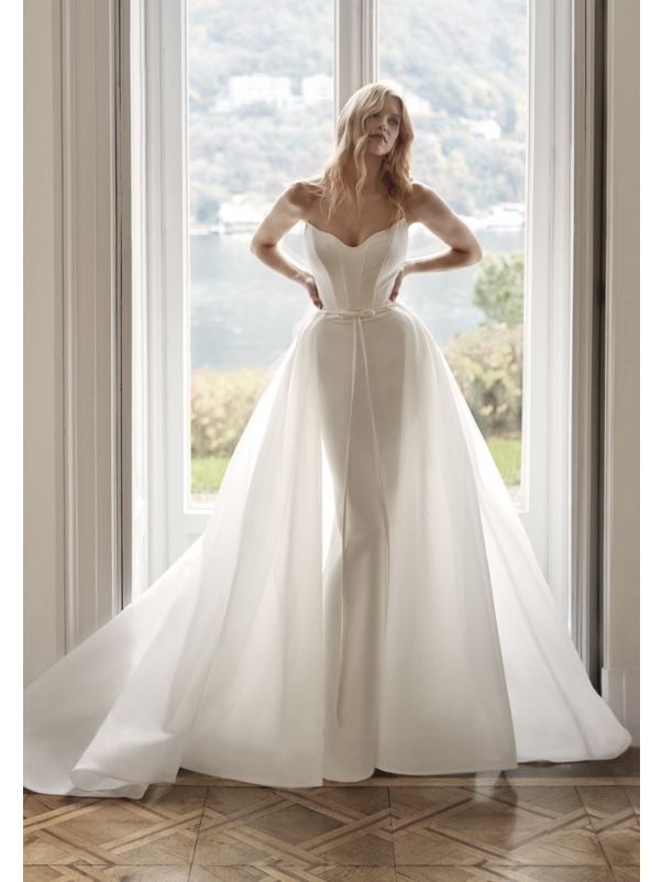 Boned Crepe Wedding Dress 