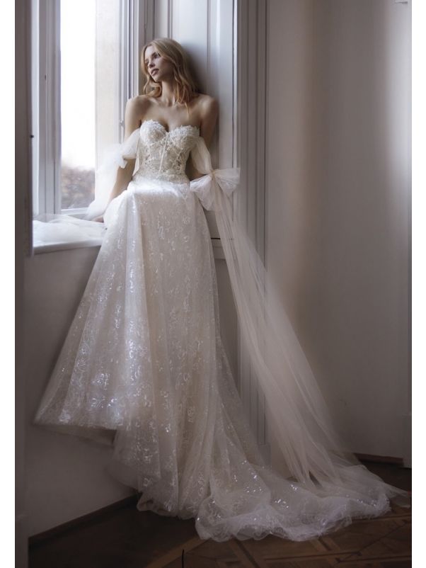 Embroidered Corset Wedding Dress