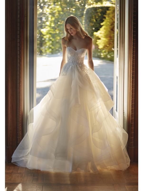 Beaded Ruffle Wedding Dress