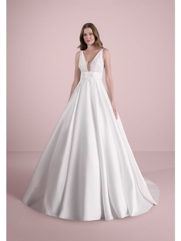 Embroidered Satin Wedding Dress