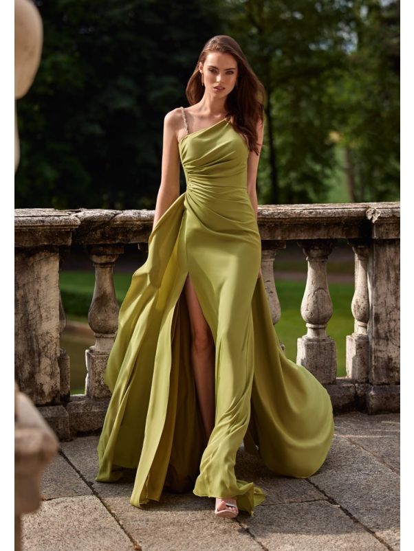 Backless Satin Evening Gown