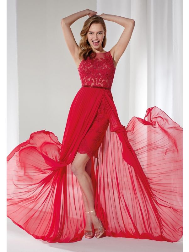 Lace Cocktail Dress With Overskirt