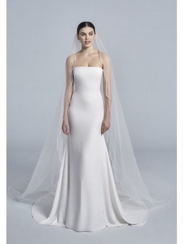 Beaded Long Wedding Veil