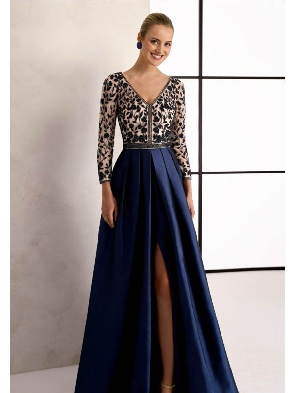 Beaded Taffeta Gown