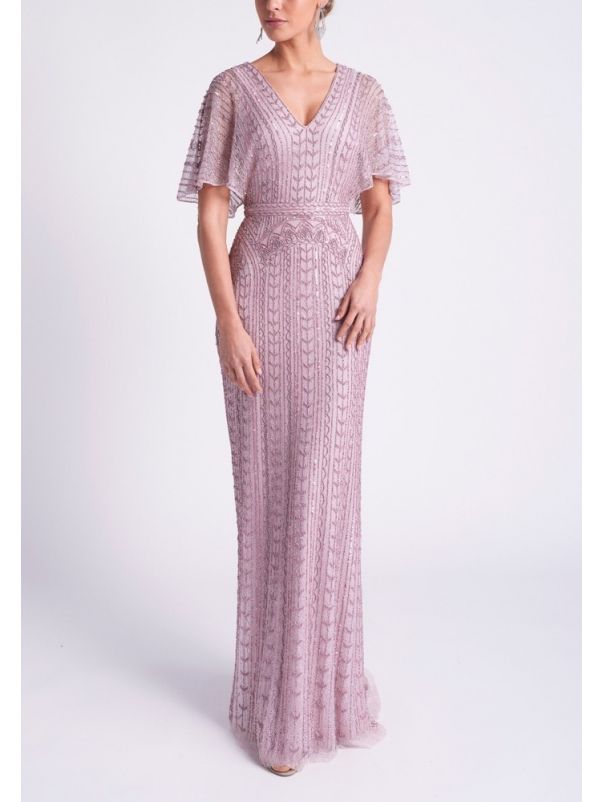Beaded Tulle Evening Gown