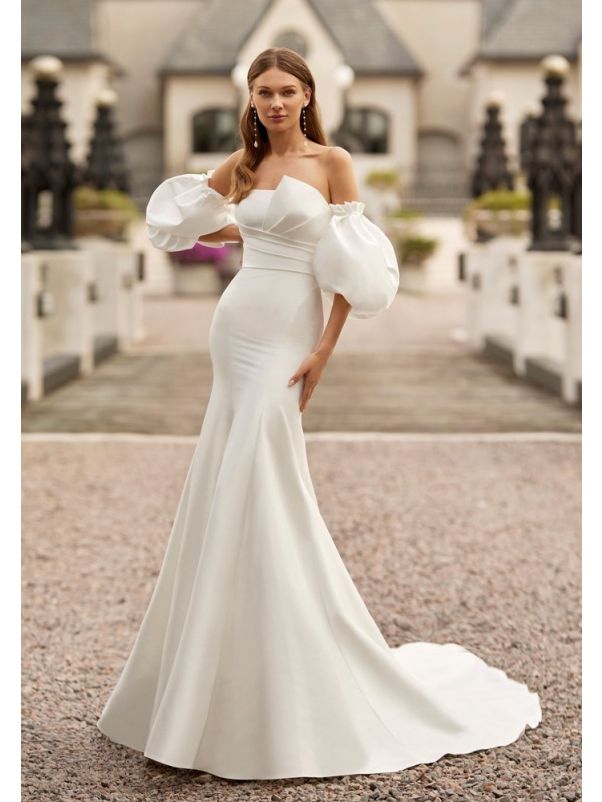 Draped Mikado Wedding Dress