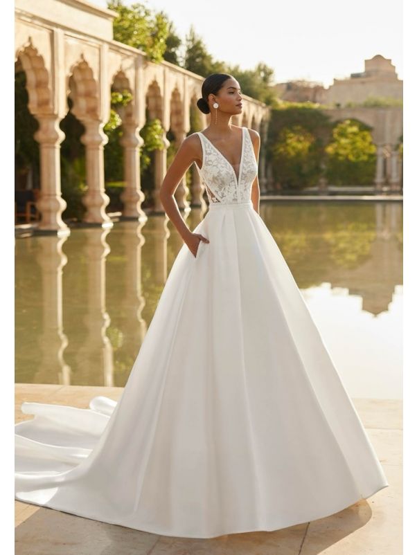 Backless Mikado Wedding Dress