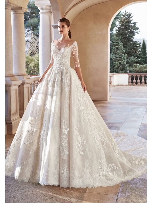 Floral Blossom Lace Ball Gown