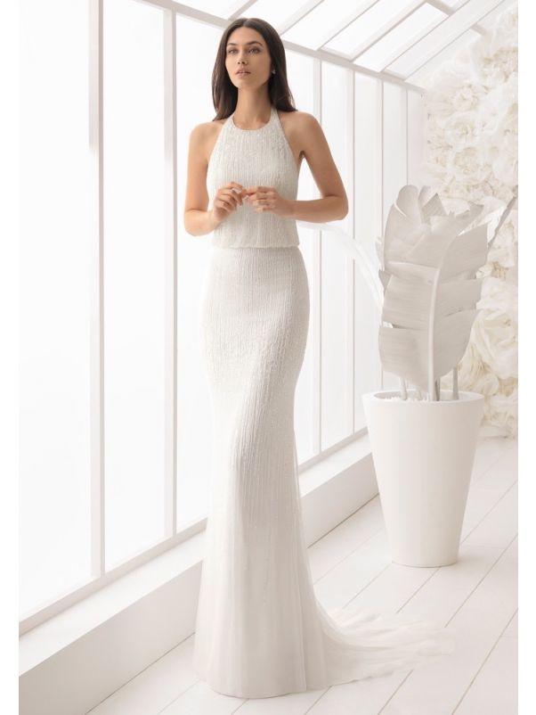 Beaded Backless Wedding Dress