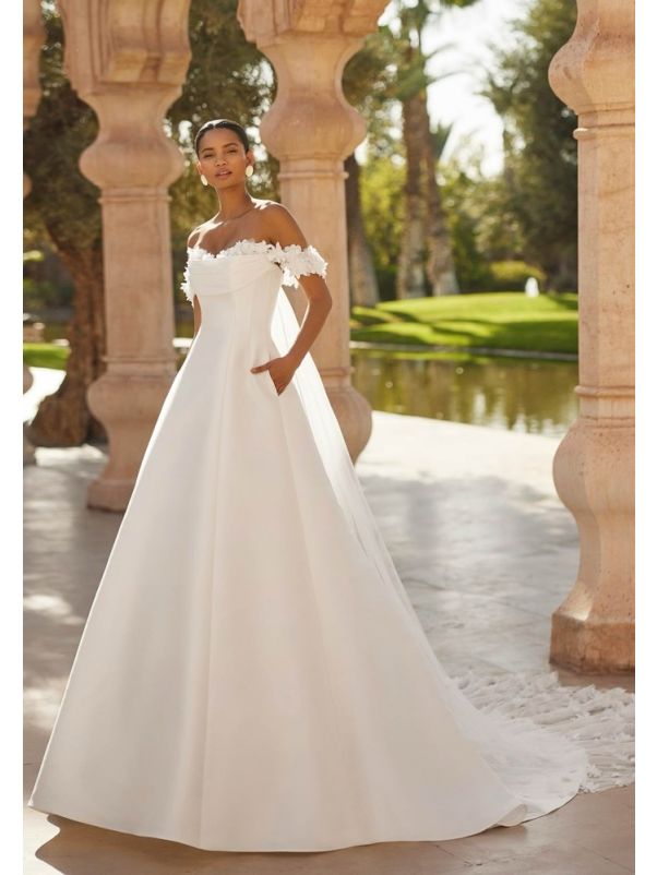 Floral Mikado Wedding Dress