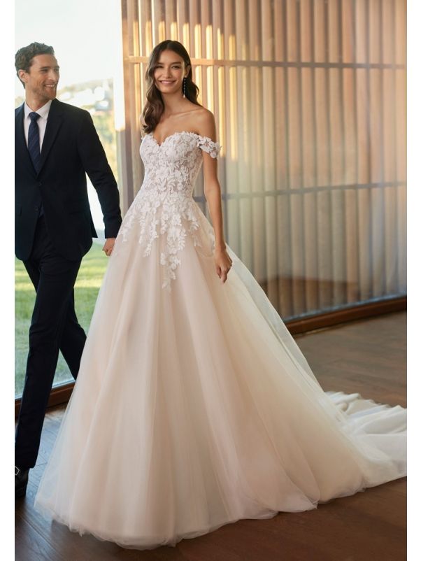 Embroidered Tulle Wedding Dress