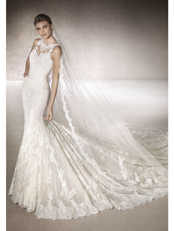 Lace Wedding Dress With Long Train
