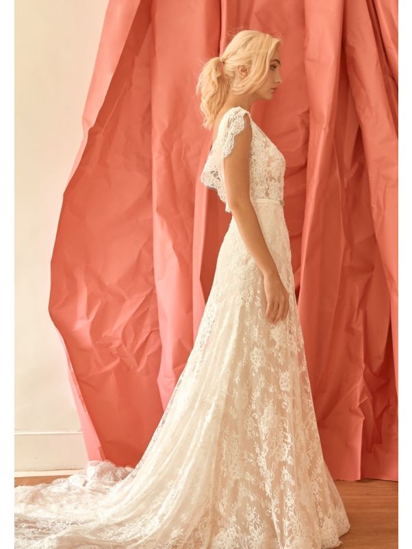 Lace Wedding Dress With Open Back