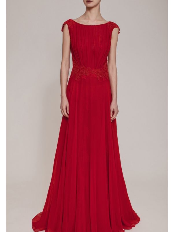 Embroidered Chiffon Dress