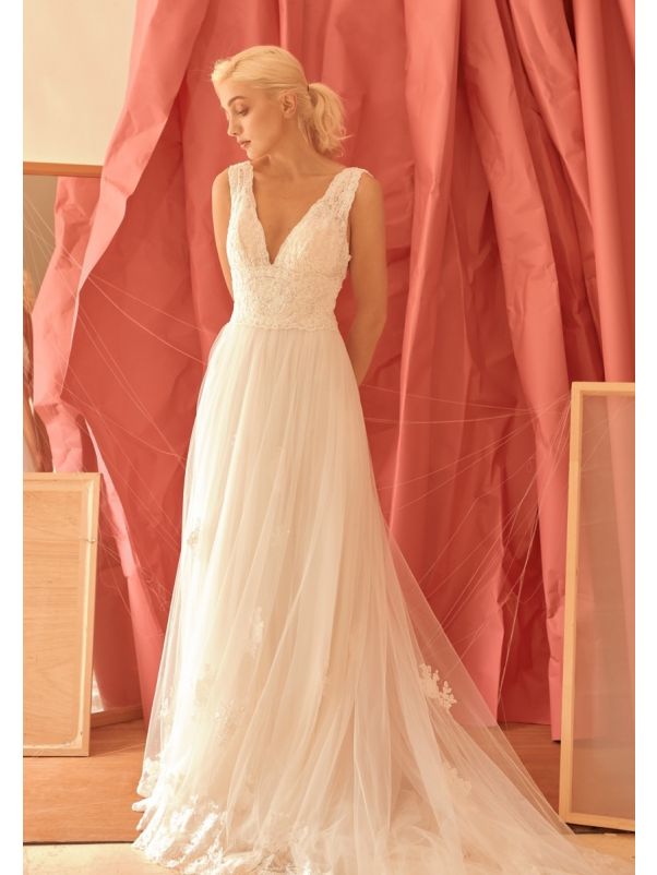 Beaded Tulle Wedding Dress
