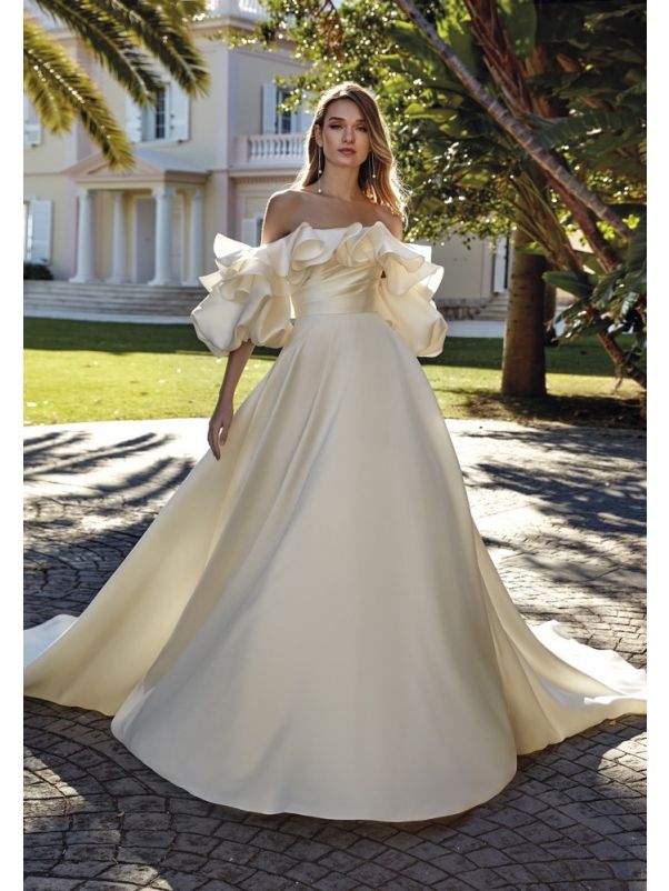 Pleated Mikado Wedding Dress