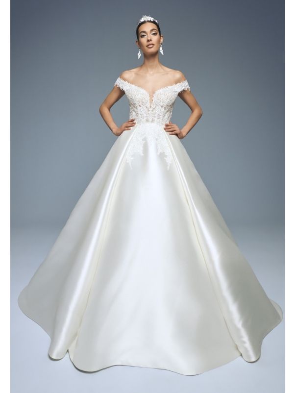 Embroidered Mikado Ball Gown