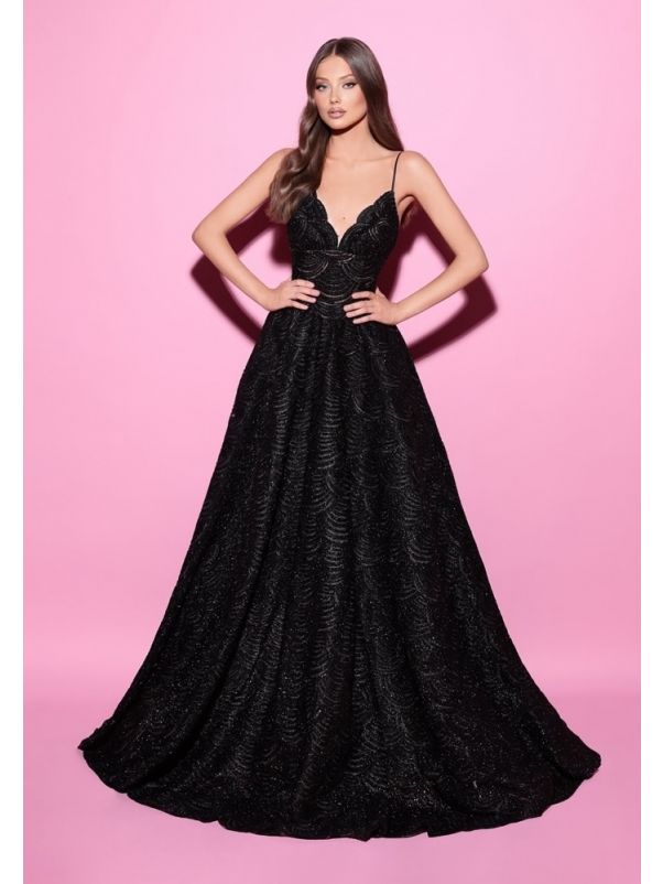 Beaded Strappy Evening Gown