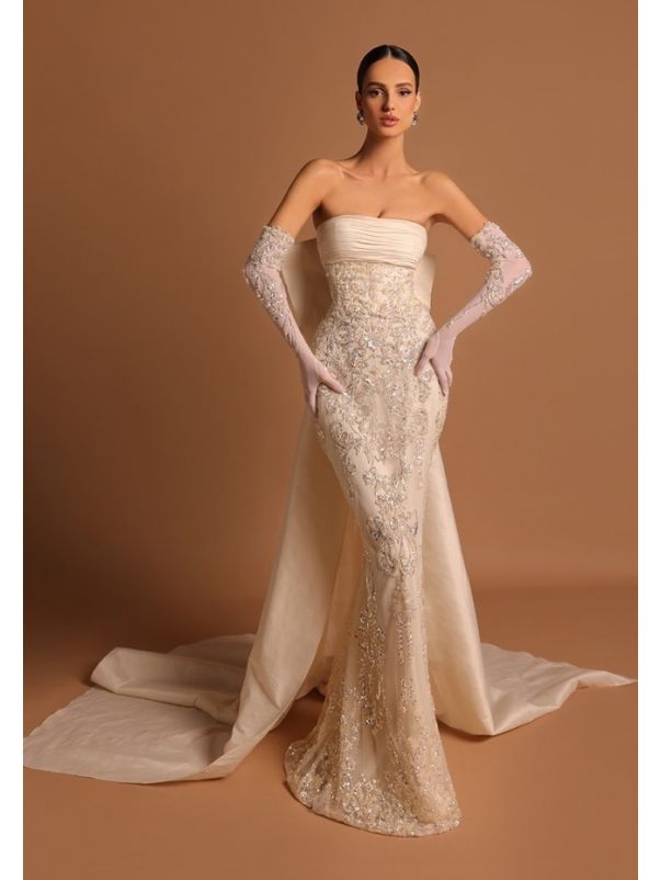 Embellished Taffeta Gown